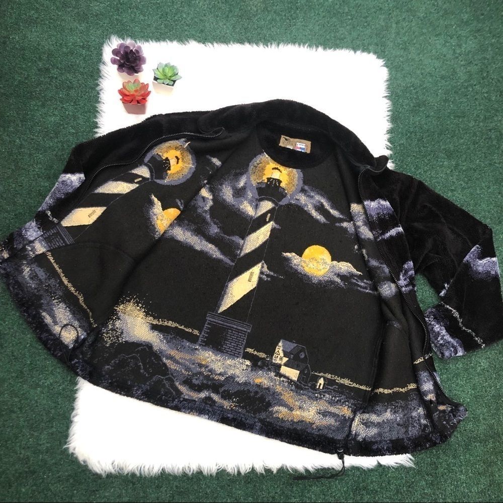 Vintage Bear Ridge Lighthouse Fleece Jacket - Picture 7 of 15